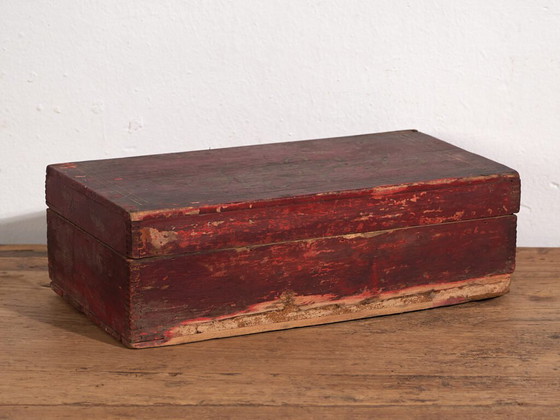 Antique rectangular box with floral motifs (c.1900) #3 – Storage cabinet (photo 31 of 35)