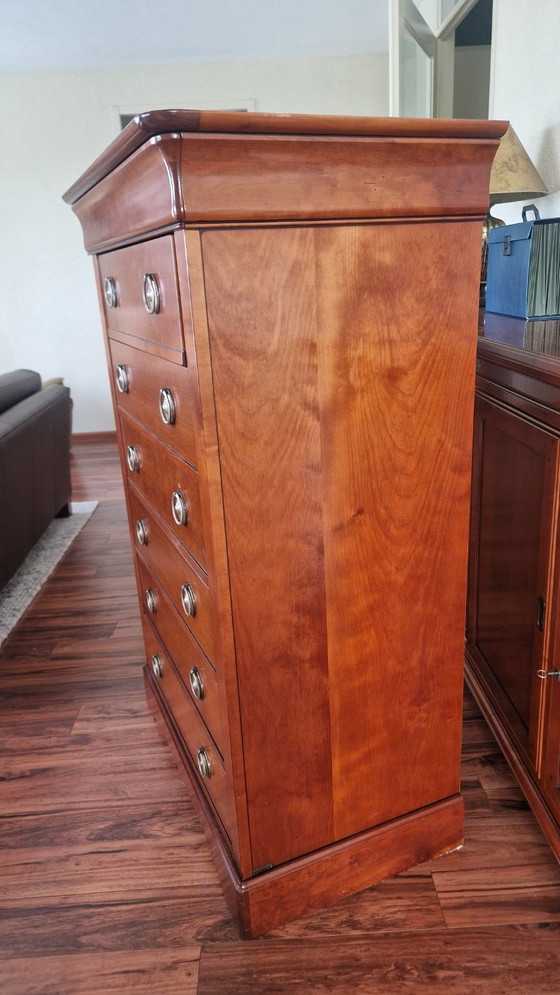Cassettiera in legno con sei cassetti, Cassettiere, Ottone, Marrone, Klassiek (foto 6 di 11)