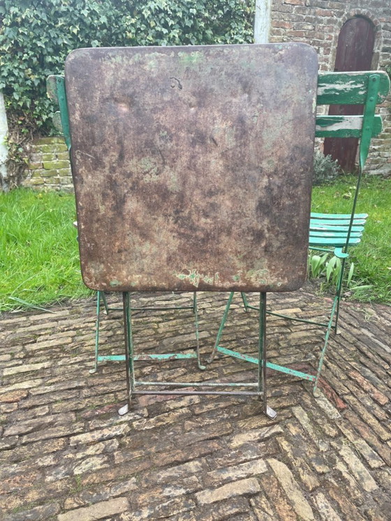 Image 1 of Mesa de bistró, mesa de jardín, mesa plegable, estilo francés antiguo.