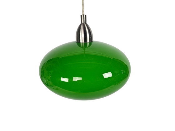 Image 1 of Lampe suspendue OVNI style ère spatiale - opaline - style moderne du milieu du siècle