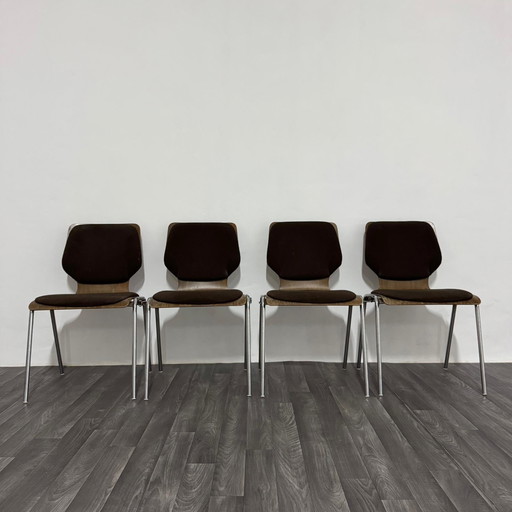 Carlo Ratti – Essgruppe, 4 Stühle, 1970er Jahre