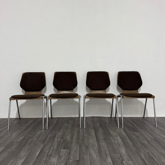 Image 1 of Carlo Ratti – Essgruppe, 4 Stühle, 1970er Jahre