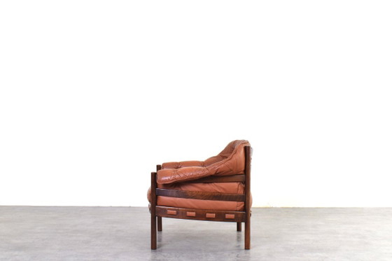 Sillones de roble y cuero de mediados de siglo, diseñados por Arne Norell para Coja, década de 1960. Juego (photo 8 of 16)
