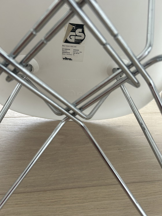 Image 1 of Juego de 4 sillas Vitra Eames DSR - blanco / base cromada