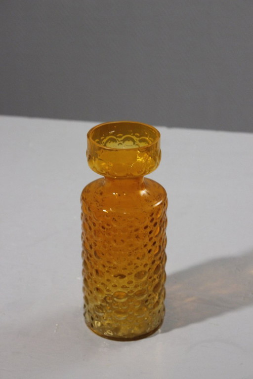 Jarrón de burbujas de la era espacial vintage, diseño de Herbert Kny para VEB Glaswerke, década de 1970