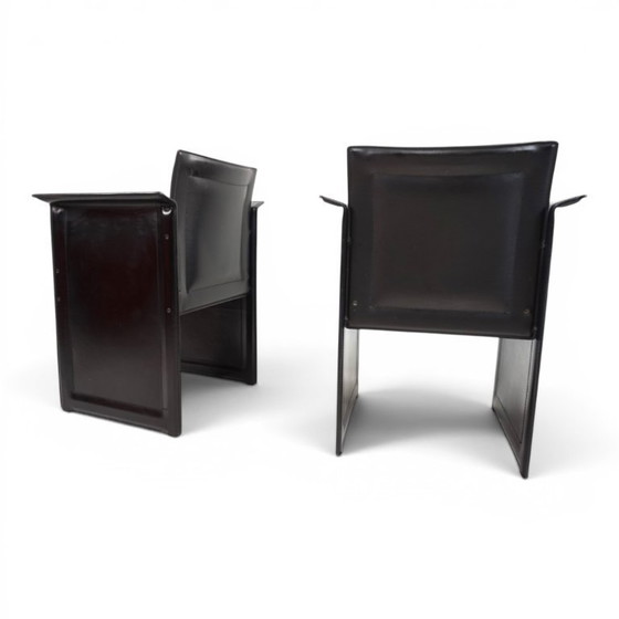 Image 1 of Ensemble de 2 fauteuils Arrben Solaria en cuir noir, par Tito Agnoli, 1970