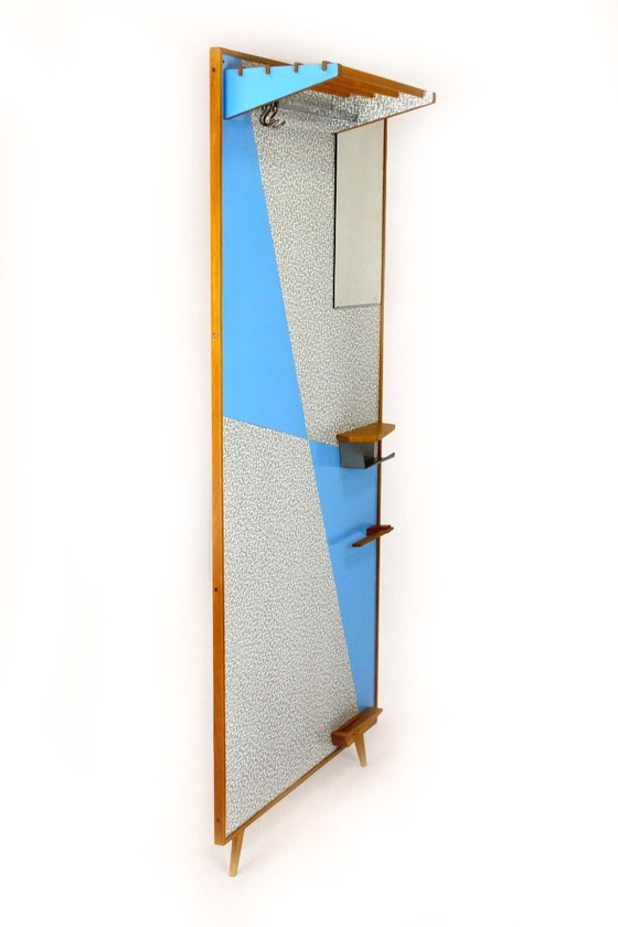 Image 1 of Restored Vintage Geometric Coat Rack from Drevokov Blatna, 1972