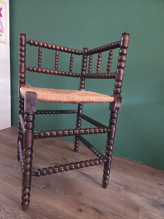 Bobbin hoekstoel vintage – Krukjes, Rotan, Rieten (photo 3 of 7)