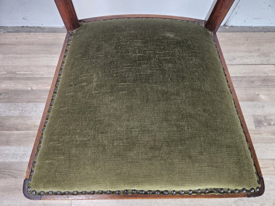 Art Deco eetkamerstoelen van walnoothout en stof, 1940 – Wood, Klassiek (photo 8 of 13)
