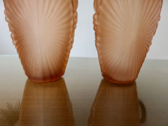 Coppia di Vasi Art Déco, Firmati Souchon Neuvesel, Francia, 1940 – Glass (photo 6 of 11)
