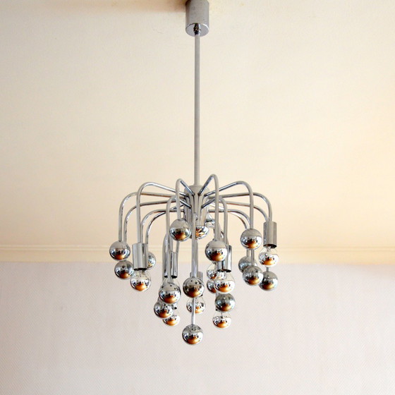 Image 1 of Lustre Sputnik / Space age / 9 feux Design 1970s