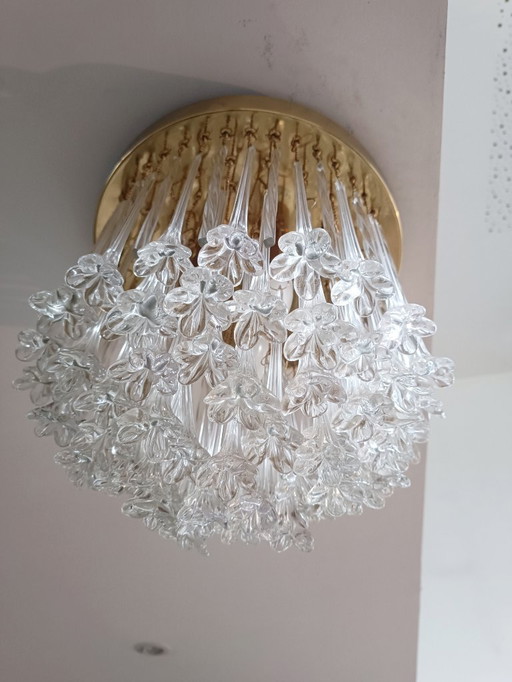 Kronleuchter aus Muranoglas mit Blumenstrauß von Venini, 1960er Jahre