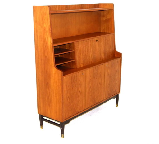 Scrittoio Segretario Scandinavo in Teak, Svezia, anni '50