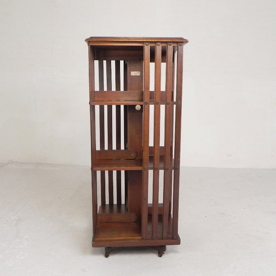 Image 1 of Mahogany book carousel G. Borgeaud Paris, 1930s