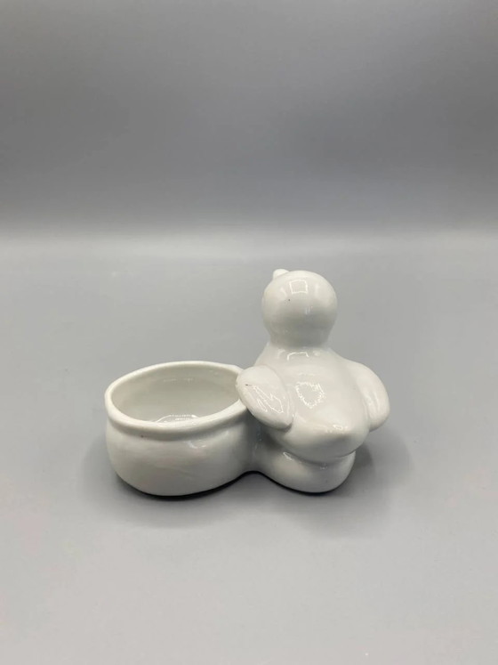 White Porcelain Duck Salt Shaker, Antique Tableware – Decorative Objects (photo 3 of 5)
