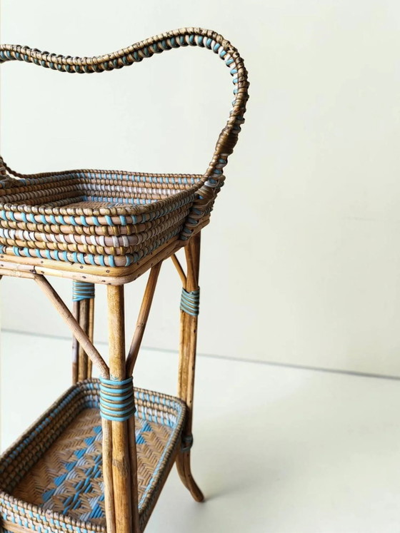 Rattan Servierwagen, Napoleon III – Wicker, Bamboo, Art Deco (photo 7 of 8)