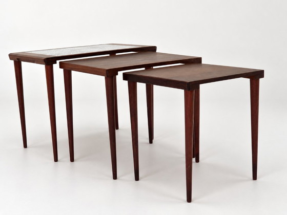 Rosewood nesting tables with ceramic tiles,  Denmark, 1960s, set of 3 – Side tables (photo 19 of 19)