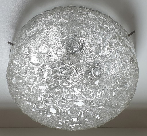 Lámpara de techo Hillebrand Murano Ice Glass de la década de 1970. – plafondlampen, Chrome (photo 2 of 35)