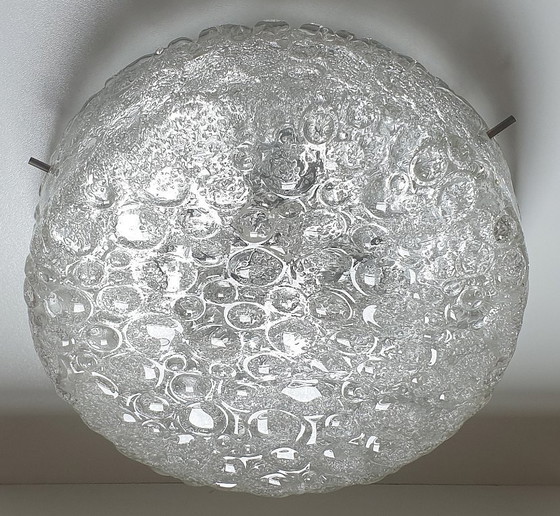 Lámpara de techo Hillebrand Murano Ice Glass de la década de 1970. – Plafones, Chrome (photo 2 of 35)