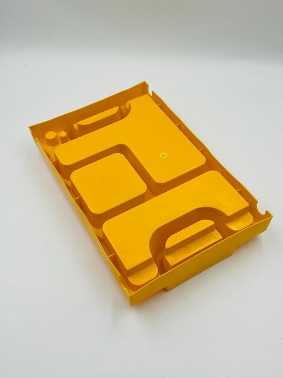 Image 1 of Gelber Schreibtisch-Organizer im Space-Age-Stil der 1970er Jahre