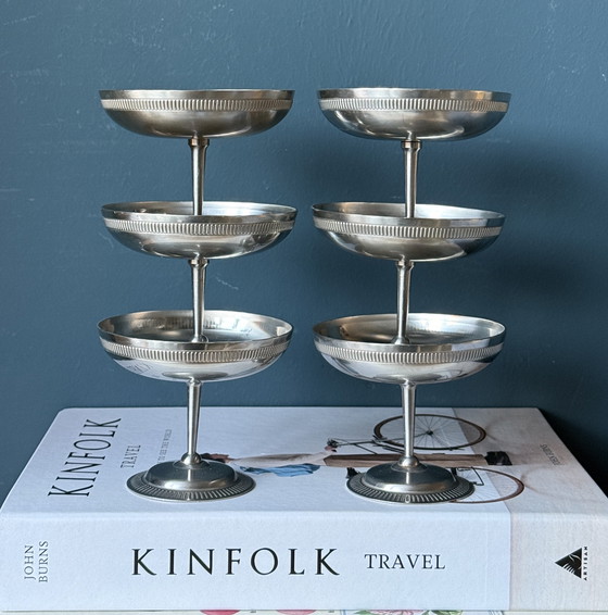 Image 1 of Set of 6 stylish vintage ribbed cutouts