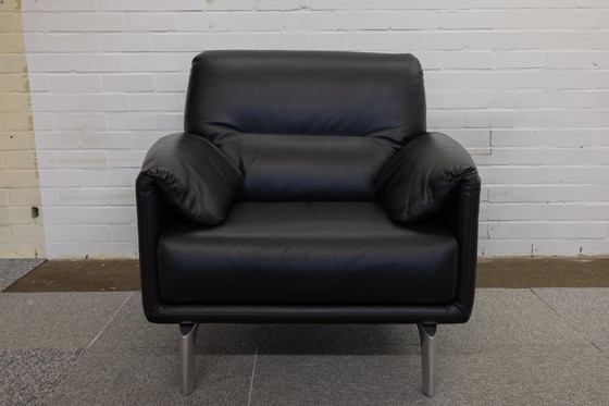 Image 1 of Leolux Bora Balanza Fauteuil Leer Zwart