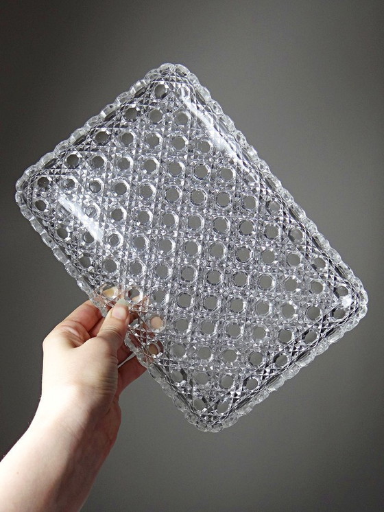 Image 1 of 6 Vintage/antique art deco pressed glass mugs & trays