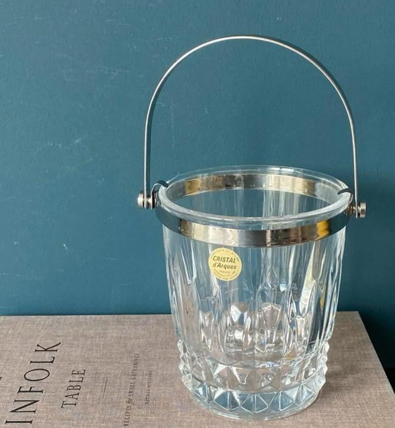 Image 1 of Cristal d’Arques Paris vintage kristal met rvs ijsemmer