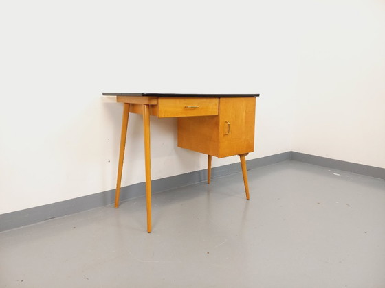 Image 1 of Vintage Baumann wooden desk from the 1950s