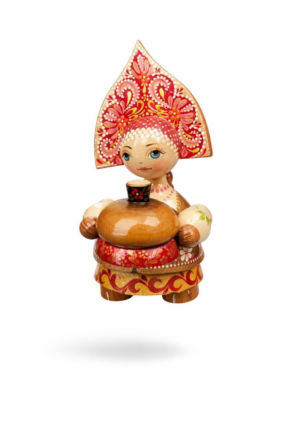Image 1 of Bambole russe in legno/figure popolari, dipinte a mano e firmate (vintage)
