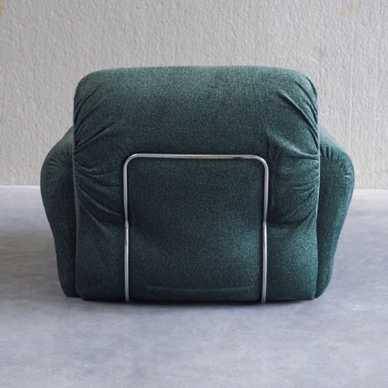 Italiaanse Mid-Century Modern Fauteuil – Textile, Chrome (photo 12 of 17)