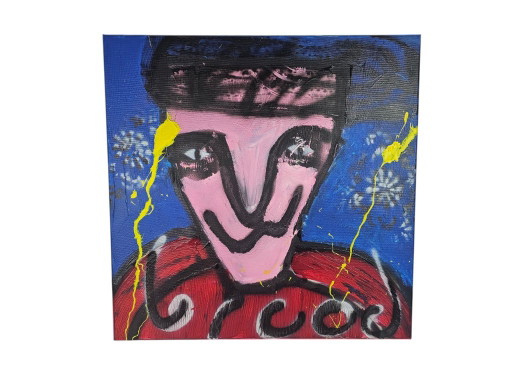Oil paint on canvas - Herman Brood reproduction by Cebo - 'Head'