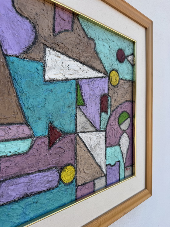 Colorful Geometric Abstract Painting – Paintings & Drawings, Canvas (photo 4 of 14)