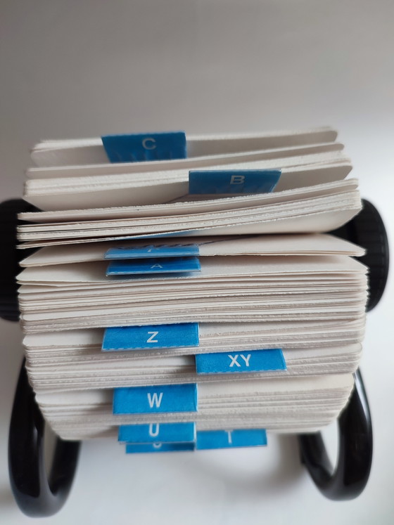 Arnold Neustadter Schreibtisch-Drehkartei – Rolodex, Tischdekoration, Metal, Paper (photo 6 of 6)