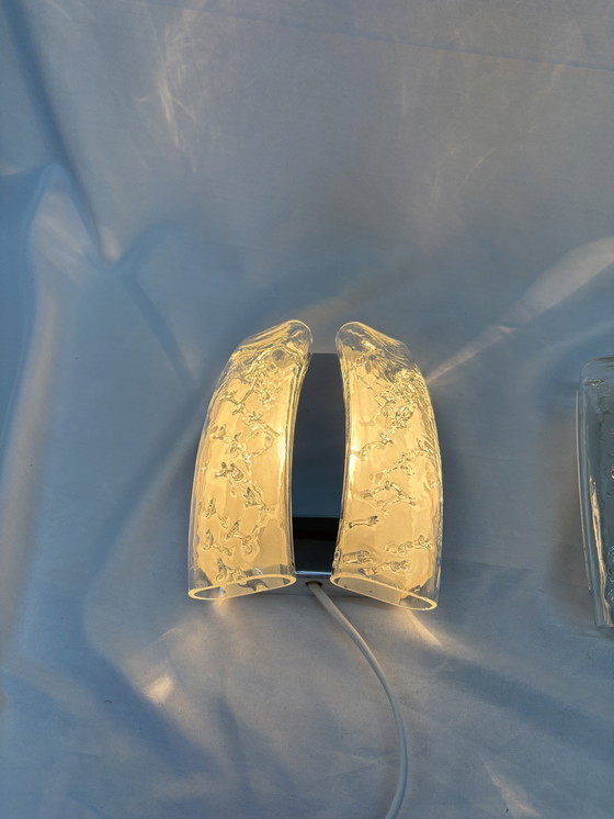Image 1 of Set van 2 vintage Doria Leuchten ijsglas wandlampen jaren 60