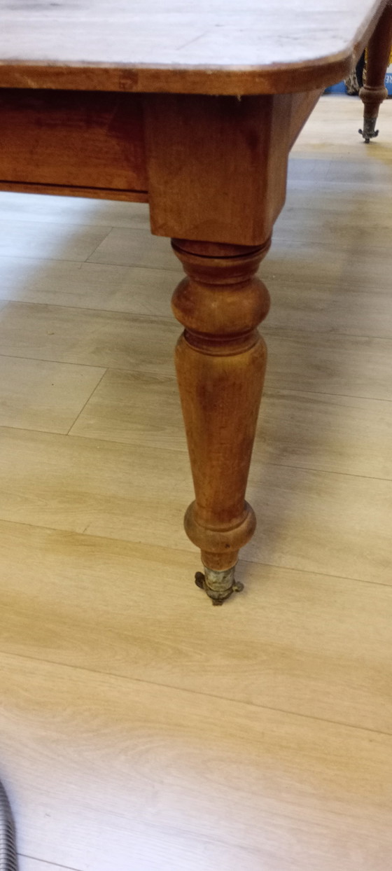 Image 1 of Tavolo notarile inglese in mogano del XIX secolo con gambe regolabili.