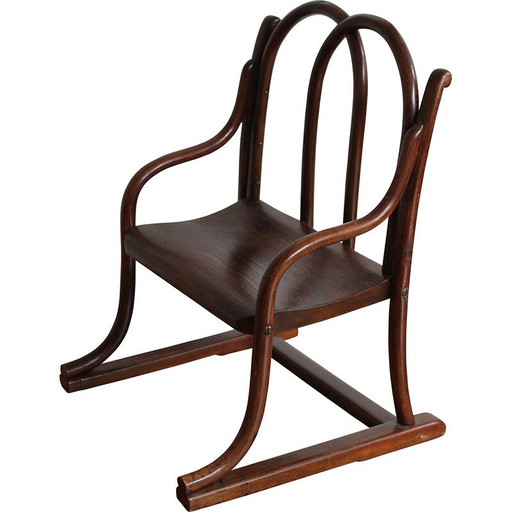 Chaise d'enfant vintage en bois courbé de Gebrüder Thonet, années 1885