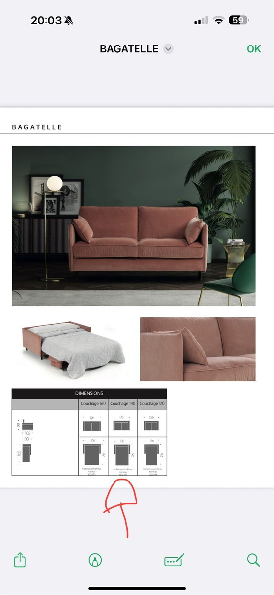 Image 1 of Bagatelle sofa bed