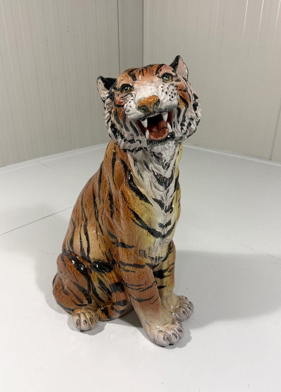 Grande Tigre in Ceramica Italia Anni '70 – Oggetti decorativi (photo 2 of 14)