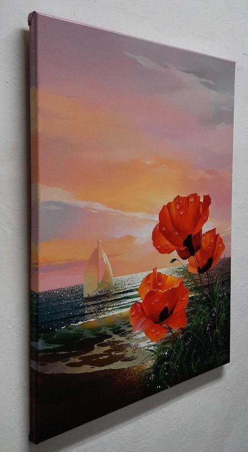 Ihor Tormin (1960) "Poppies By The Sea" (Coquelicots au bord de la mer)