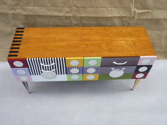 Small Low Colorful Sideboard – Chest of drawers, Wood (photo 2 of 11)