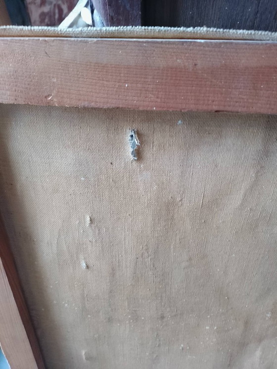 Image 1 of Antiguo óleo sobre lienzo castillo Firmado 1970