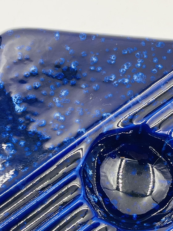 Image 1 of Cendrier en céramique bleu cobalt, design Cari Zalloni