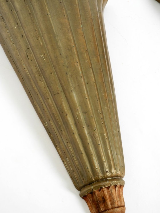 Two Large, Rare 1950s Wall Lamps Made of Wood With Aluminum Cladding – Wall lights (photo 11 of 20)