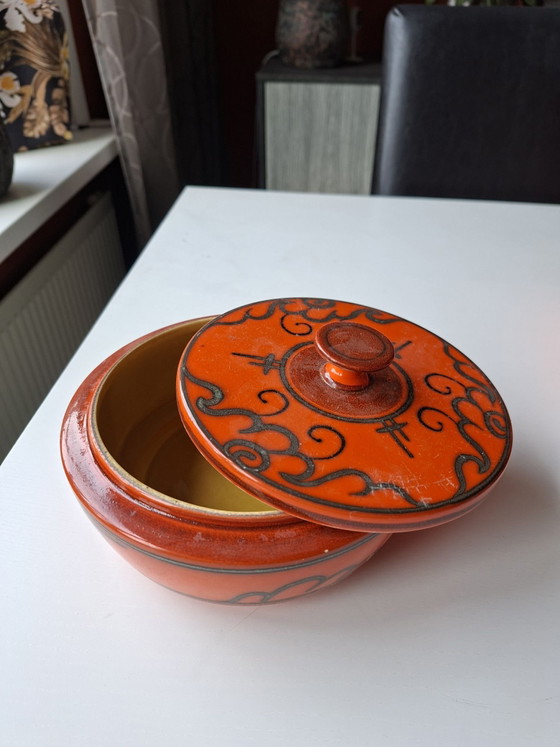 11 delig Flora servies oranje zwart, Tafelwaar, Keramiek (foto 2 van 11)