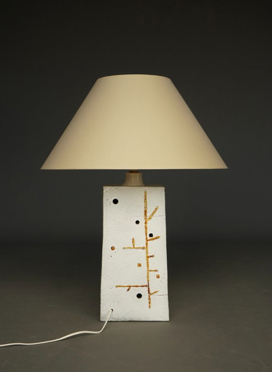Mid-Century Ceramic Table Lamp With Abstract Design, 1970s (photo 7 of 16)