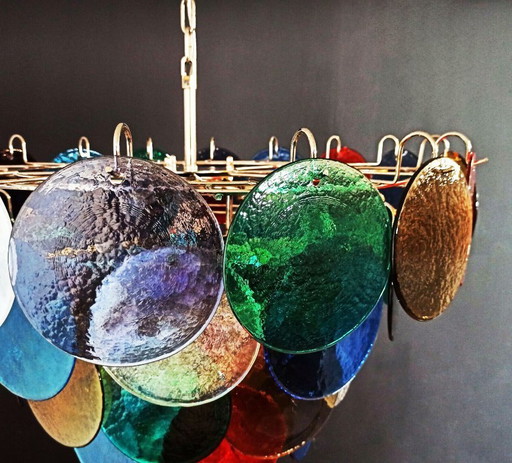 Vintage Murano glass chandelier with 10 lights, Italy 1980