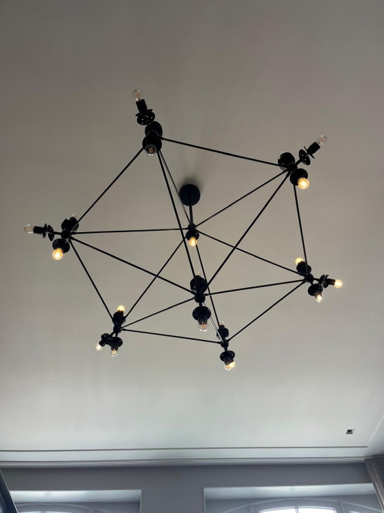 Jason Miller Modo Chandelier – Zwarte hanglamp met 21 bollen – Hanglampen, Aluminium (photo 6 of 6)