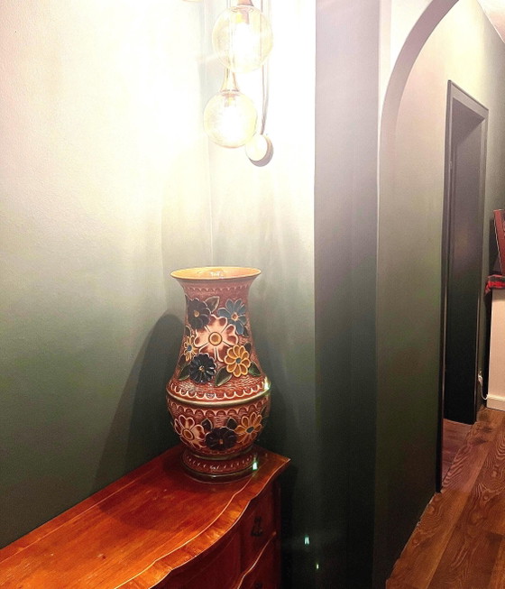 Huge 70s BAY Floor Vase / Umbrella Stand with Beautiful Floral Decor. Model Number 98 - 50. – Ceramic (photo 2 of 6)