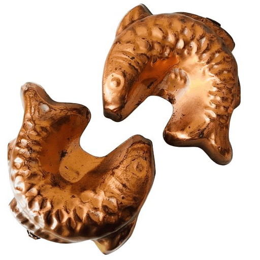 Ensemble de moules à gâteaux en cuivre en forme de poisson, années 1960